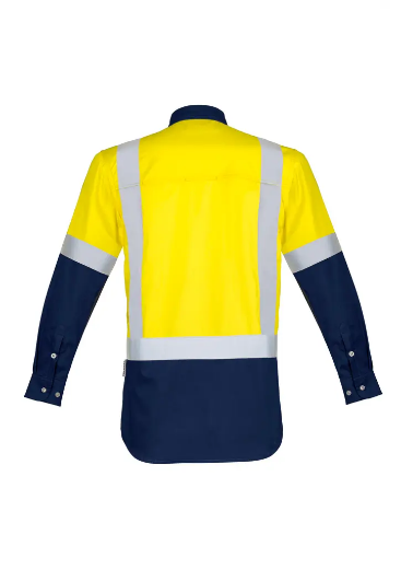 Picture of Syzmik, Mens Hi Vis Spliced Industrial L/S Shirt - Shoulder Taped